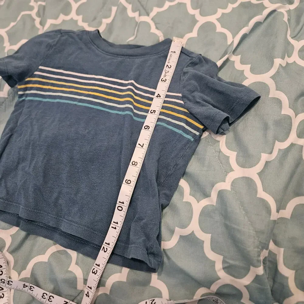 Old Navy Toddler Boys Striped T Shirt Blue Short Sleeve 18-24M